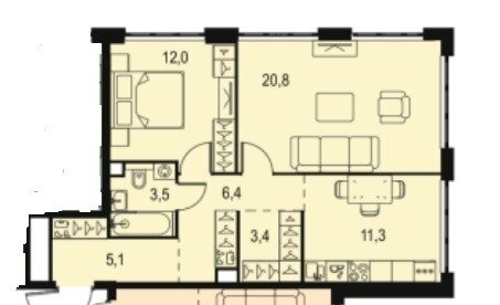 62,5 м², 2-комнатная квартира 18 750 000 ₽ - изображение 22
