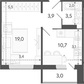 Квартира 41 м², 1-комнатная - изображение 1