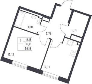 Квартира 36,2 м², 1-комнатная - изображение 1