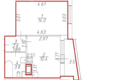 Квартира 30,8 м², 2-комнатная - изображение 1