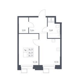 Квартира 36,3 м², 1-комнатные - изображение 1