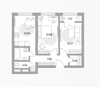 54,1 м², 2-комнатная квартира 8 500 000 ₽ - изображение 29