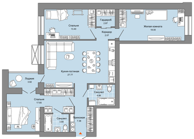 Квартира 100 м², 4-комнатная - изображение 1