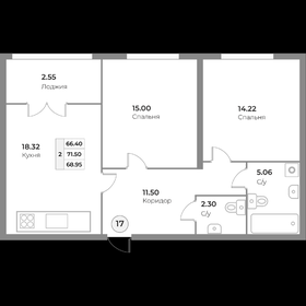 78,5 м², 2-комнатная квартира 14 905 500 ₽ - изображение 12