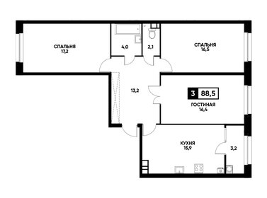 88,7 м², 3-комнатная квартира 8 745 820 ₽ - изображение 58