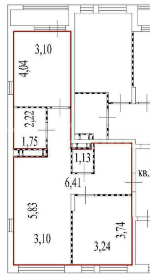 58,6 м², 3-комнатная квартира 14 000 000 ₽ - изображение 1