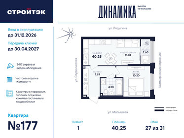 Квартира 40,3 м², 1-комнатная - изображение 1