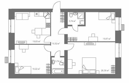 Квартира 102,2 м², 3-комнатная - изображение 1