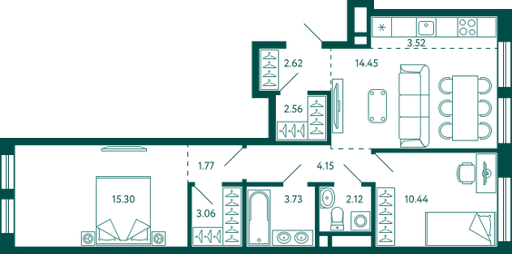 67,3 м², 2-комнатная квартира 8 300 000 ₽ - изображение 86