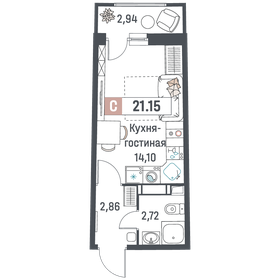 Квартира 21,2 м², студия - изображение 1