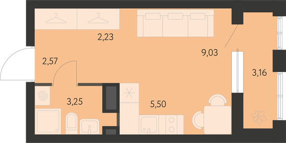 19,7 м², квартира-студия 3 065 000 ₽ - изображение 12