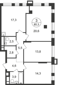 85,9 м², 3-комнатная квартира 20 668 624 ₽ - изображение 6