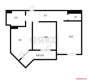 Квартира 58,7 м², 2-комнатная - изображение 1