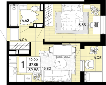 48 м², 2-комнатная квартира 4 984 050 ₽ - изображение 132