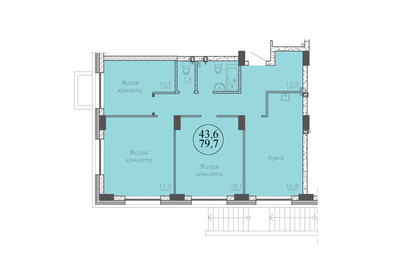 Квартира 80,5 м², 3-комнатная - изображение 1