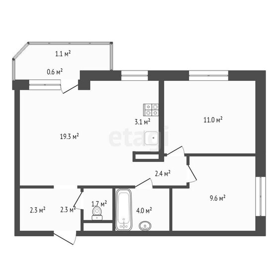 58 м², 3-комнатная квартира 7 299 000 ₽ - изображение 1