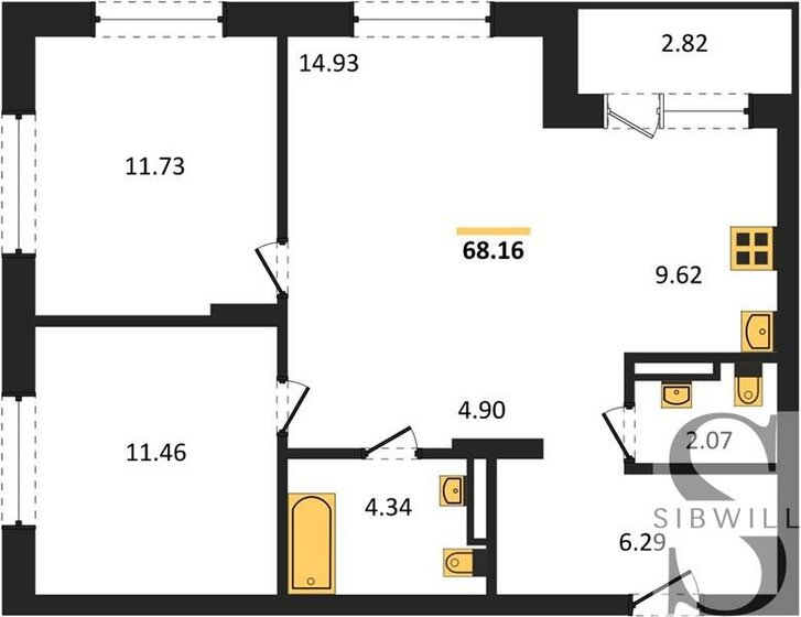 65,3 м², 2-комнатная квартира 8 100 000 ₽ - изображение 25