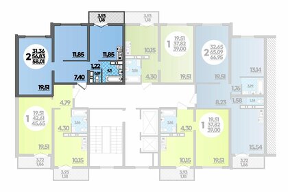 Квартира 58 м², 2-комнатная - изображение 1