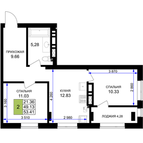 52,2 м², квартира-студия 5 470 000 ₽ - изображение 71