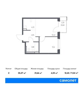 Квартира 35,3 м², 1-комнатная - изображение 1