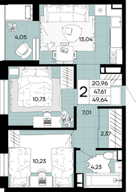 39,9 м², 1-комнатная квартира 5 782 600 ₽ - изображение 6