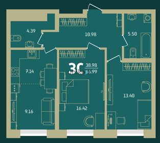 65,8 м², 3-комнатные апартаменты 7 897 198 ₽ - изображение 28