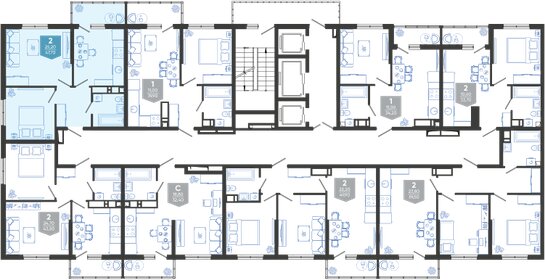 42 м², 2-комнатная квартира 9 800 000 ₽ - изображение 71