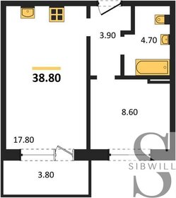 Квартира 38,8 м², 1-комнатная - изображение 1