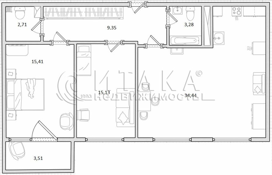 80,3 м², 2-комнатная квартира 18 700 000 ₽ - изображение 1