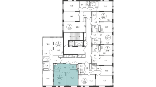 Квартира 46,4 м², 1-комнатная - изображение 2