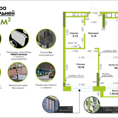 Квартира 42,1 м², 1-комнатная - изображение 4