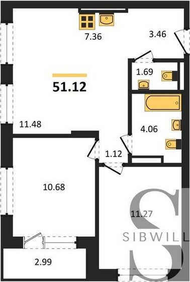 51,1 м², 2-комнатная квартира 6 550 000 ₽ - изображение 28