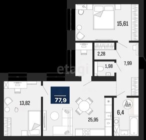 Квартира 77,9 м², 2-комнатная - изображение 1