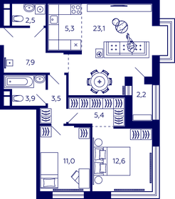 73,8 м², 3-комнатная квартира 12 100 272 ₽ - изображение 17