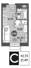 21,7 м², квартира-студия 4 537 698 ₽ - изображение 23