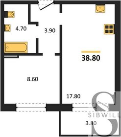 Квартира 38,8 м², 1-комнатная - изображение 1