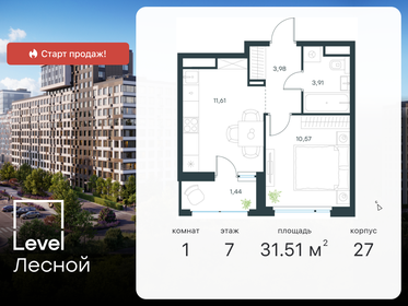 31,5 м², 1-комнатная квартира 9 032 007 ₽ - изображение 18