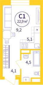 Квартира 22,9 м², студия - изображение 1