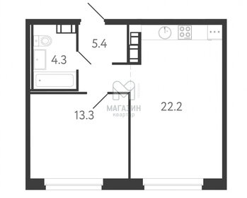 Квартира 45,2 м², 1-комнатная - изображение 1