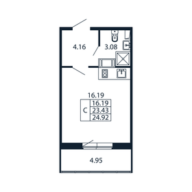 Квартира 24,9 м², студия - изображение 4