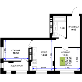 60,4 м², 2-комнатная квартира 4 000 000 ₽ - изображение 33