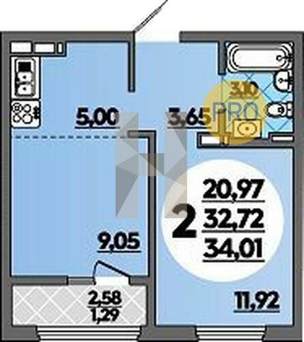 34 м², 1-комнатная квартира 3 428 208 ₽ - изображение 41