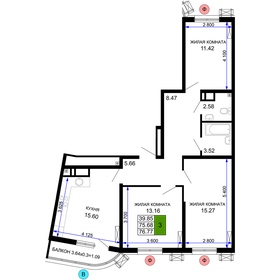 79,3 м², 3-комнатная квартира 11 899 500 ₽ - изображение 1