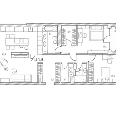 Квартира 114,9 м², 3-комнатные - изображение 2