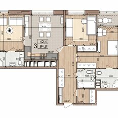 Квартира 95 м², 3-комнатная - изображение 1