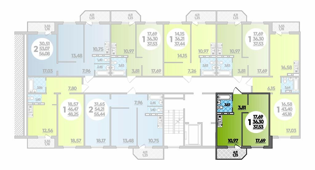 37,5 м², 1-комнатная квартира 3 602 999 ₽ - изображение 8