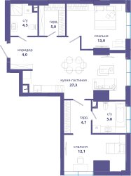 73,7 м², 3-комнатная квартира 21 500 000 ₽ - изображение 116