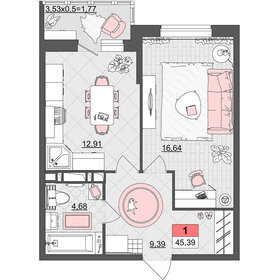 46 м², 1-комнатная квартира 3 650 000 ₽ - изображение 75