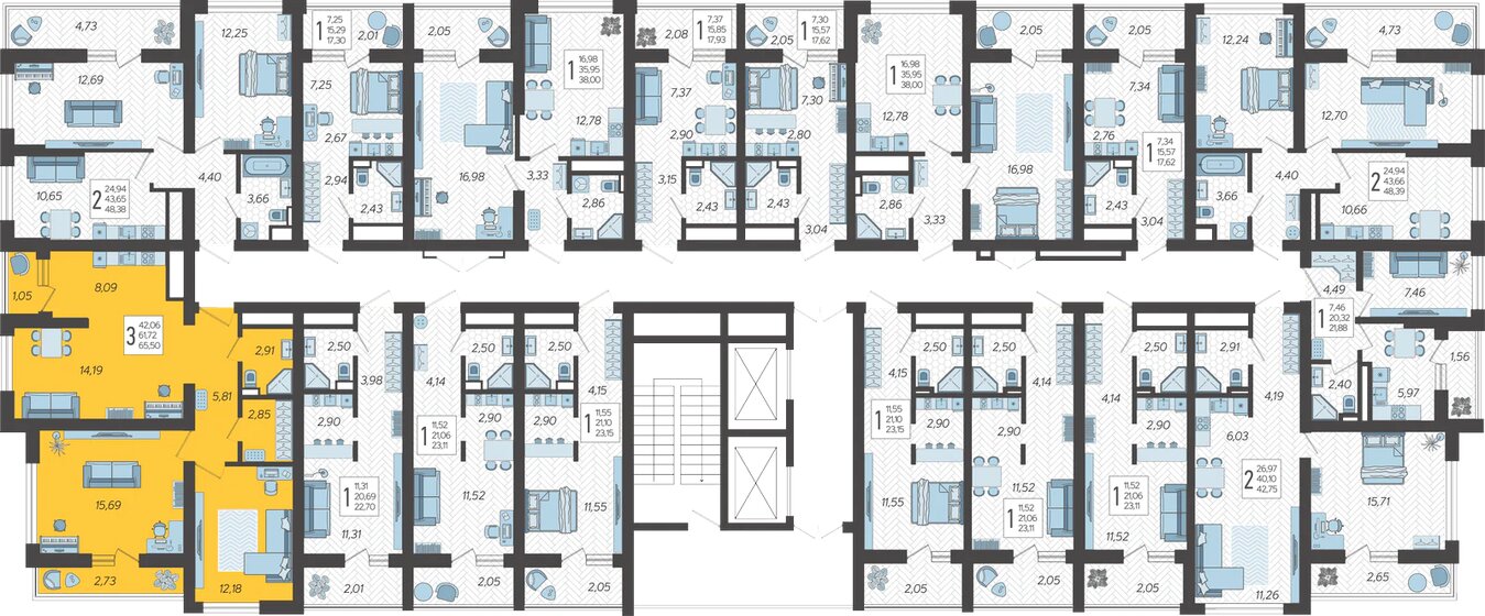 93 м², 3-комнатная квартира 55 000 000 ₽ - изображение 54