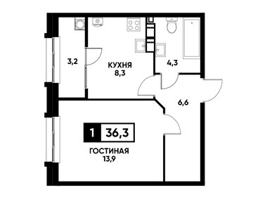 37,6 м², 1-комнатная квартира 3 500 000 ₽ - изображение 33